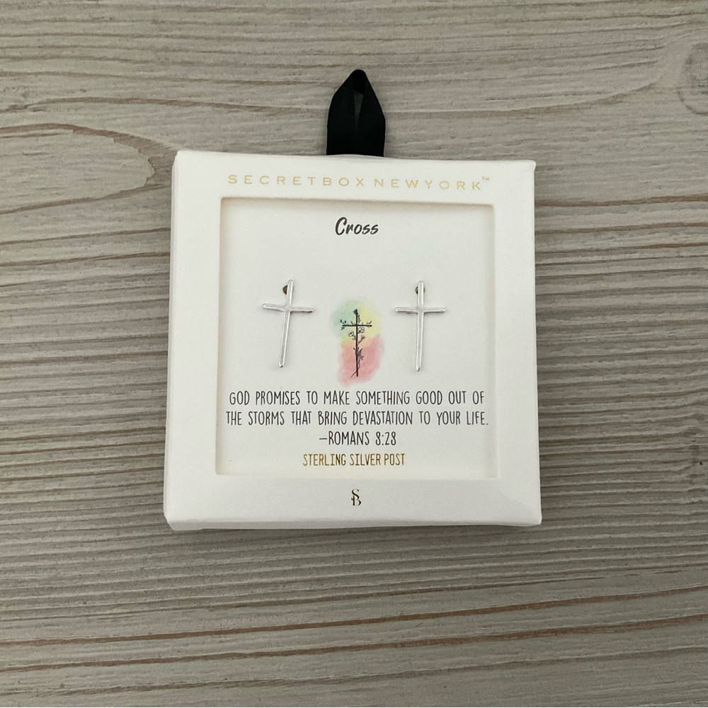 Sterling silver cross post earrings